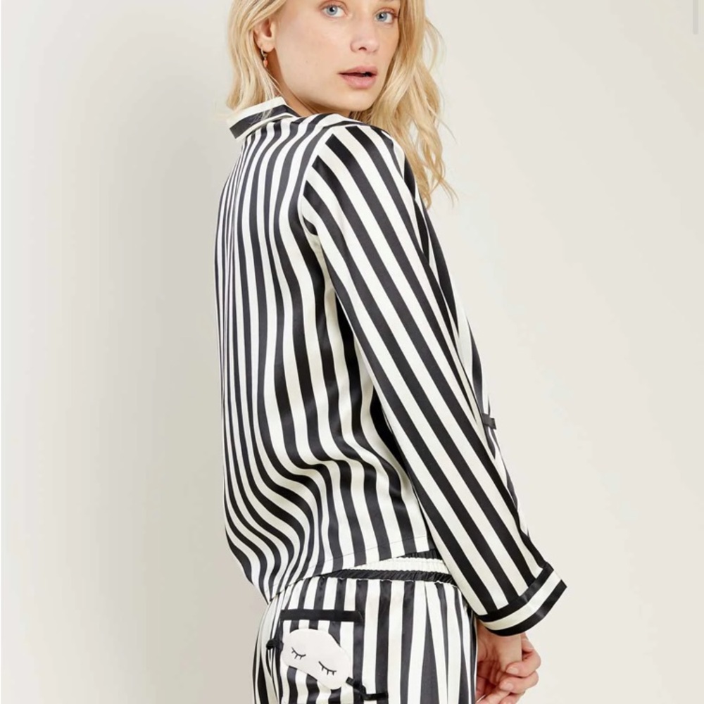 Morgan Lane Black & White Striped PJ Shorts